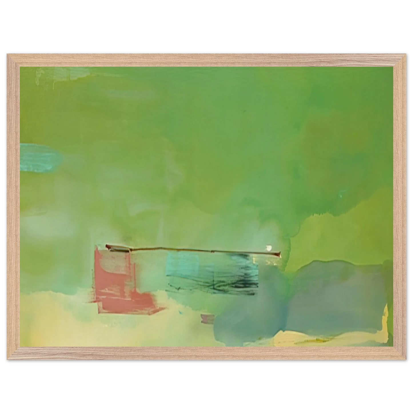 Helen Frankenthaler - Springscape - 1975 Wall art - 21x29.7 cm / 8x12" - Premium Wooden Framed Poster With Fine Art Paper - Black frame