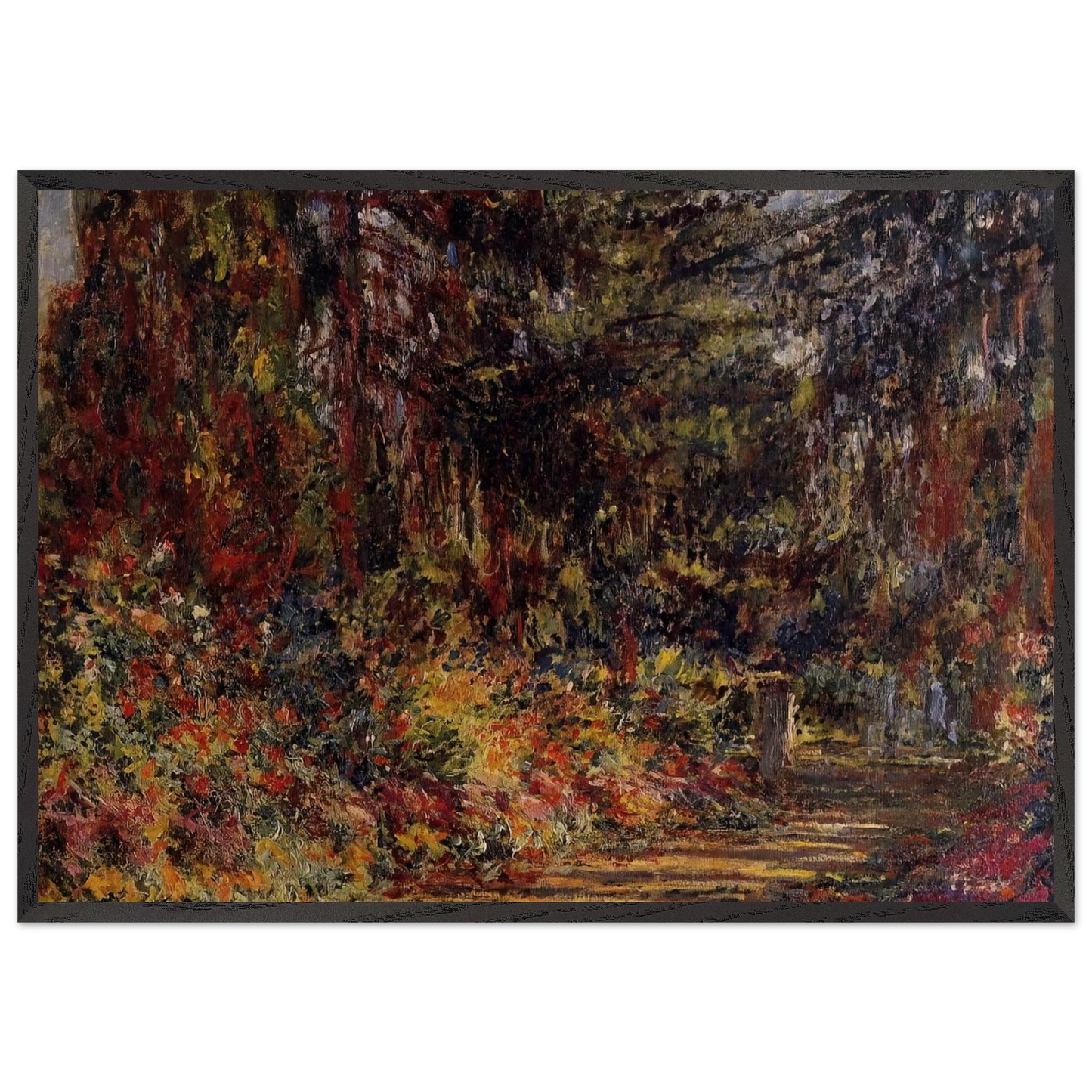 Path at Giverny - claude monet Framed Art Print – Black Wooden Frame - Default Title - -Framed Art Print
