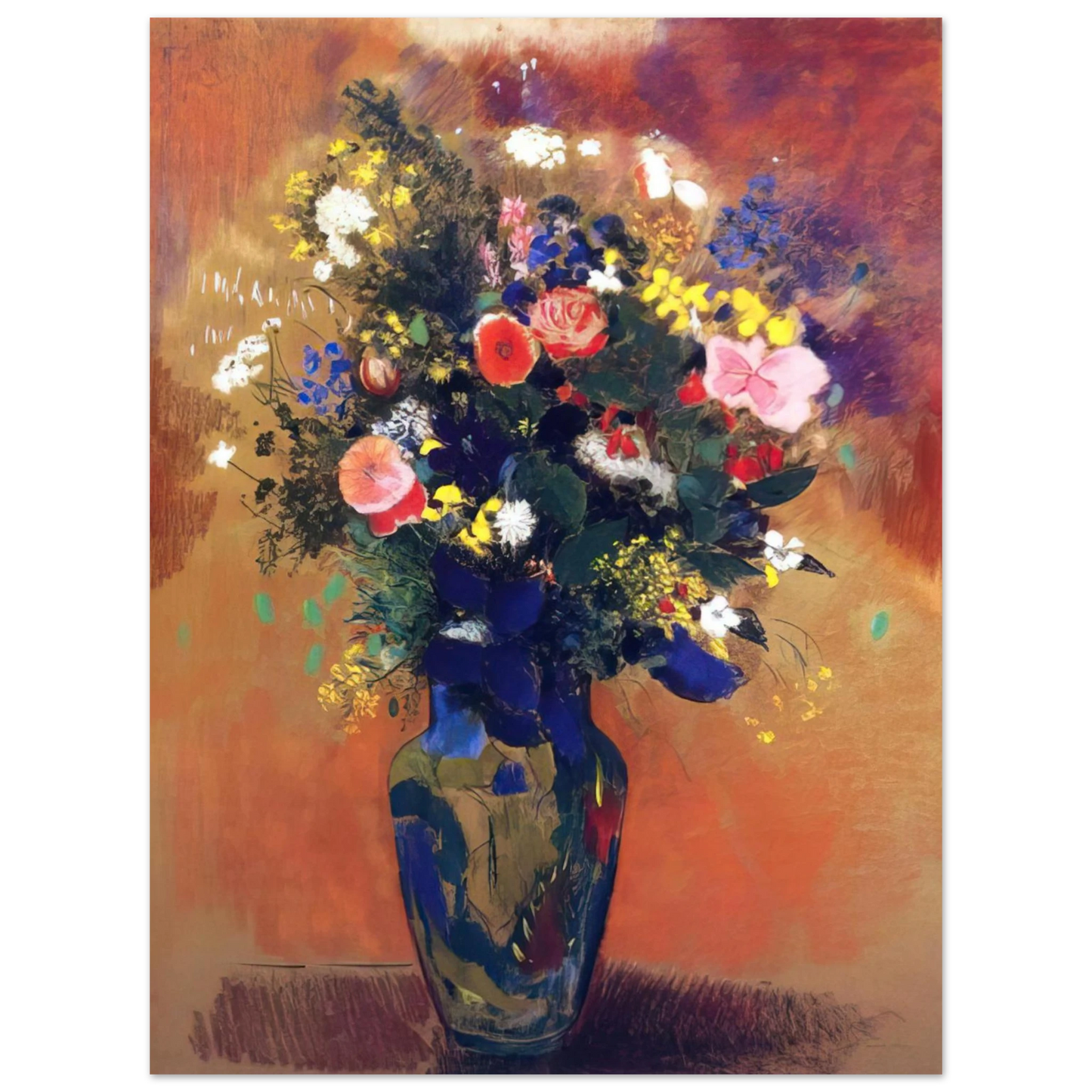 Odilon Redon - LARGE BOUQUET OF WILD FLOWERS Fine Art Poster - Default Title