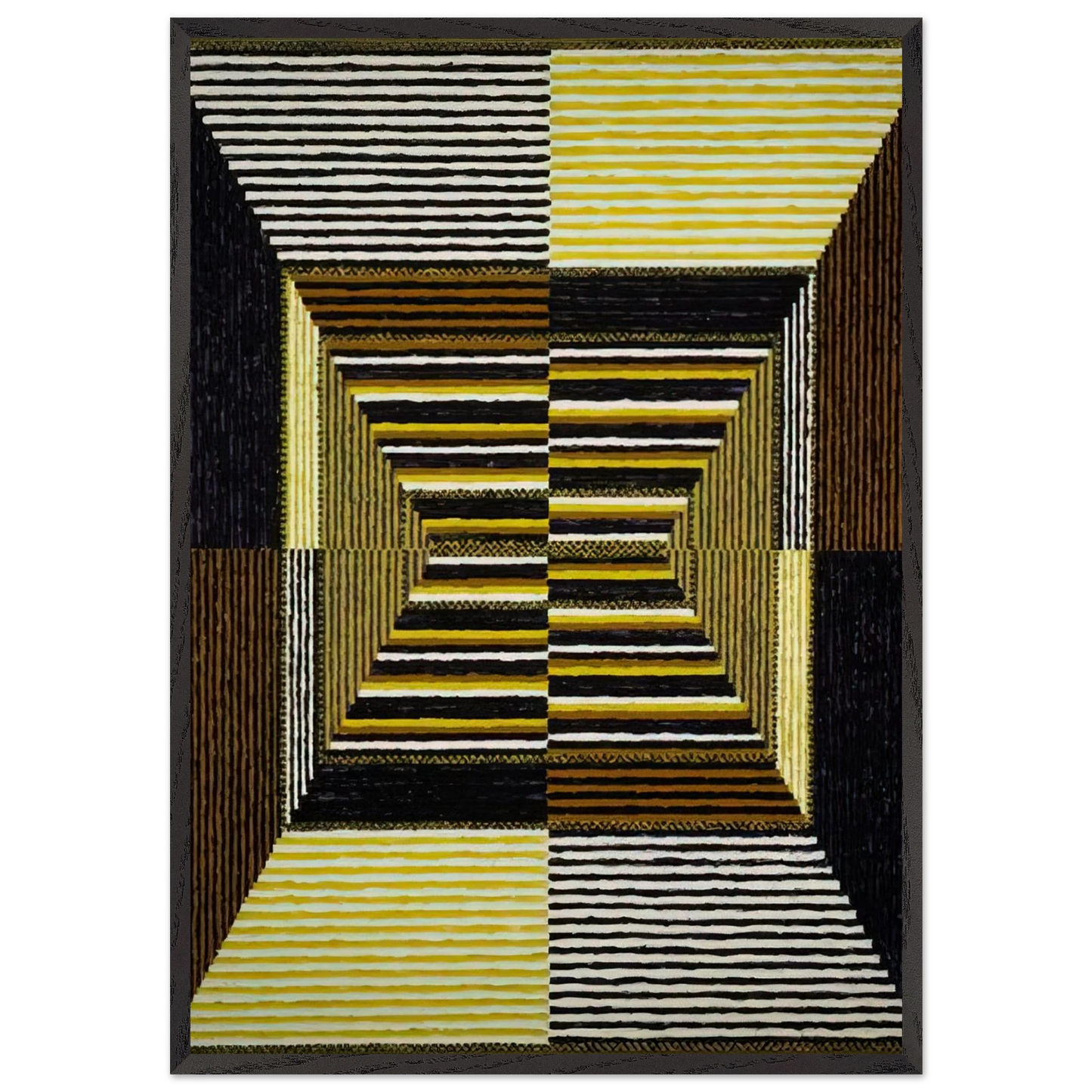 The Acrobatic Rectangle Per Eleven - 1967 - Alfred Jensen Framed Art Print – Black Wooden Frame - Default Title - -Framed Art Print