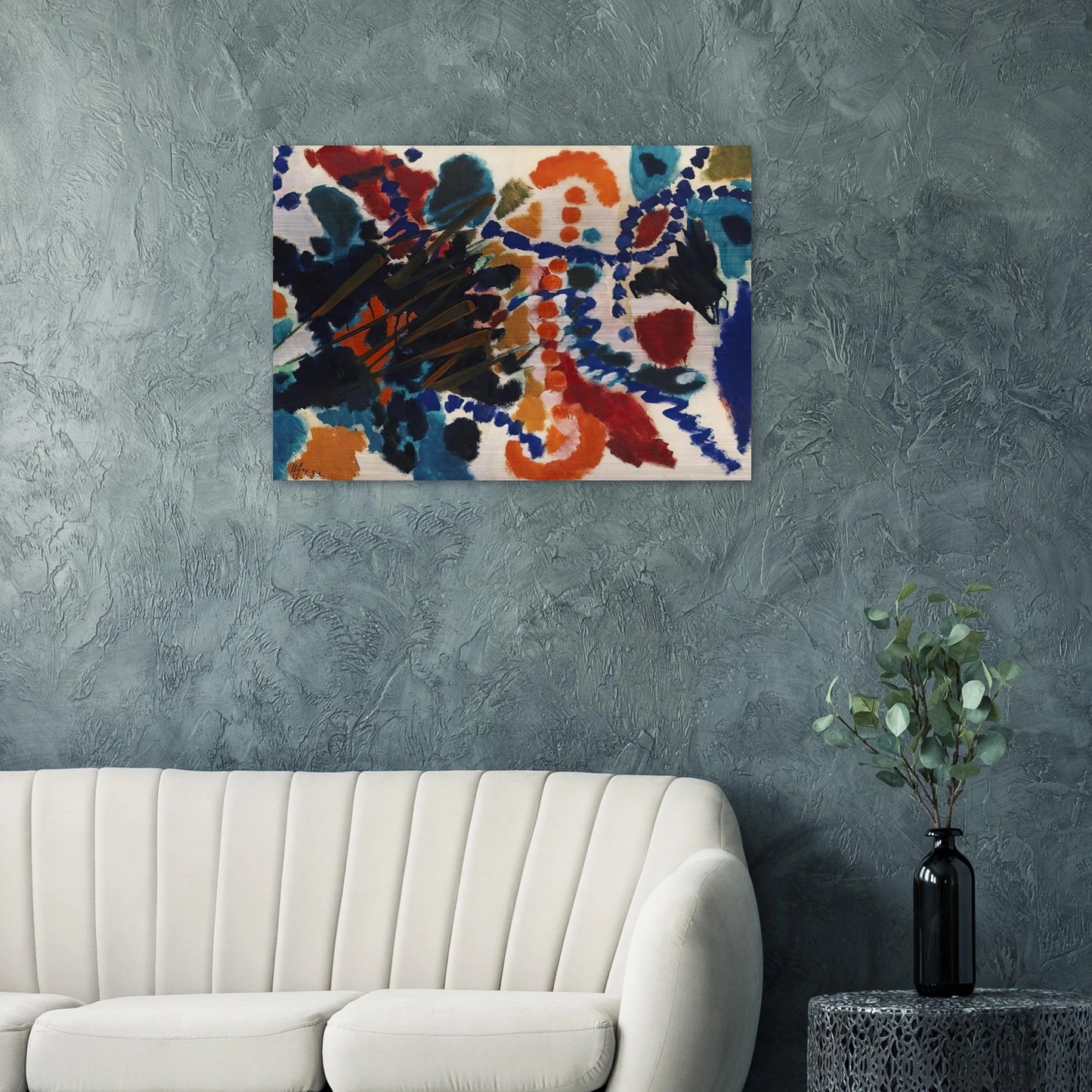 Von Goldfarben und Blau - 1953 - Ernst Wilhelm Nay Brushed Aluminum Print - 70x100 cm / 28x40 inches | Ernst Wilhelm Nay Aluminum Print | Ernst Wilhelm Nay Prints