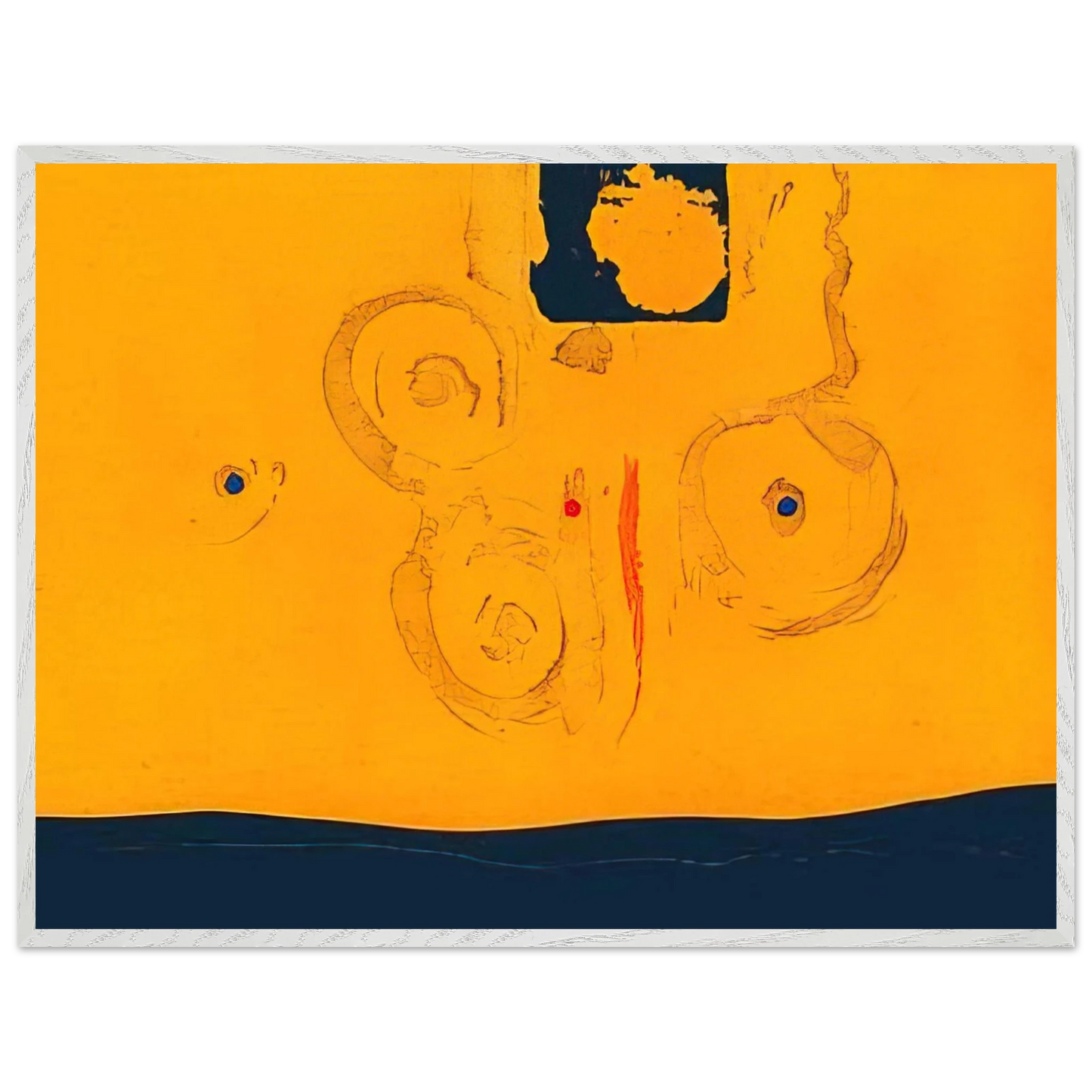 Helen Frankenthaler - Plaza Real - 1988 Wall art - 50x70 cm / 20x28 inches - Premium Wooden Framed Poster With Fine Art Paper - White frame