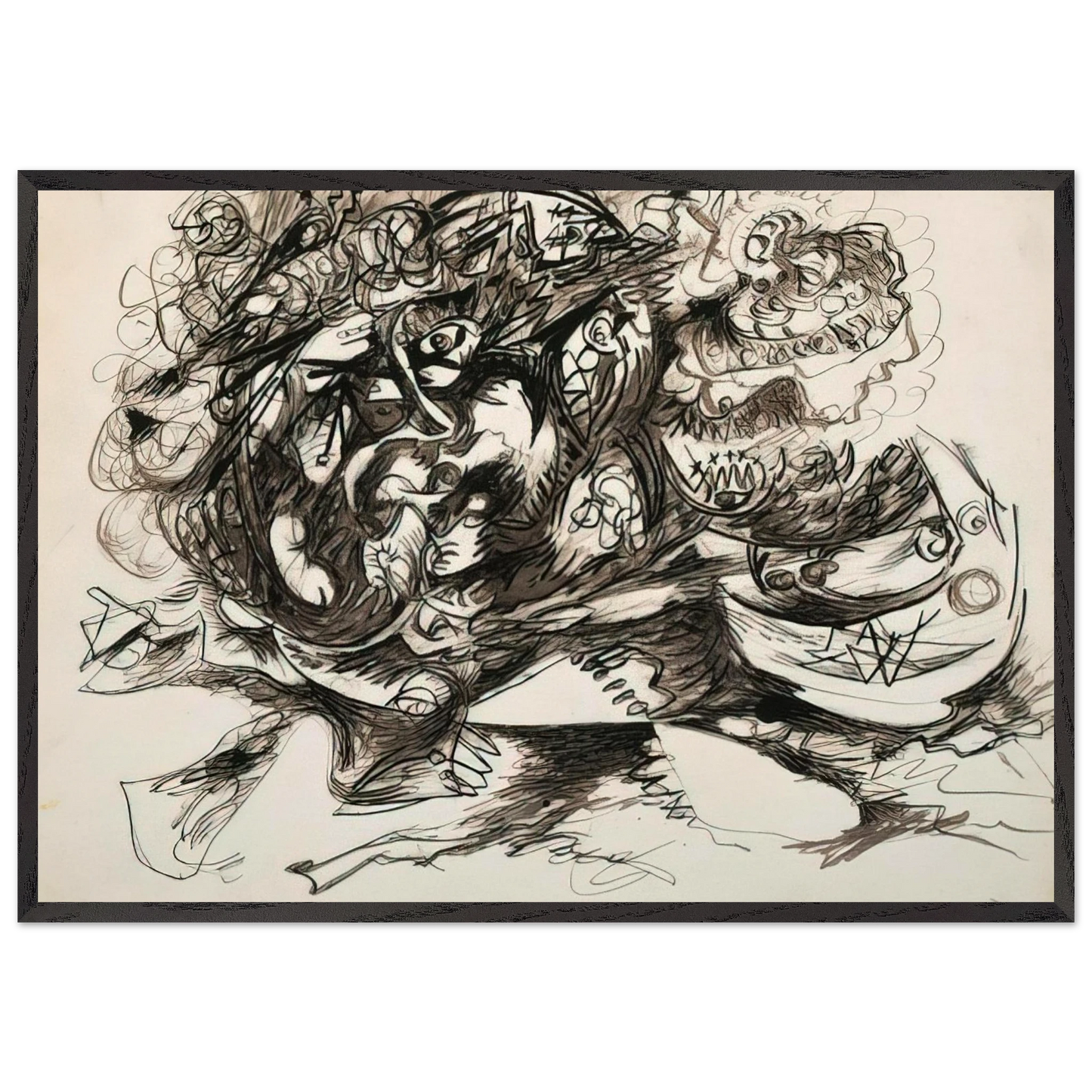 UNTITLED O CONNOR THAW 771 - Jackson Pollock Framed Art Print – Black Wooden Frame - Default Title - -Framed Art Print