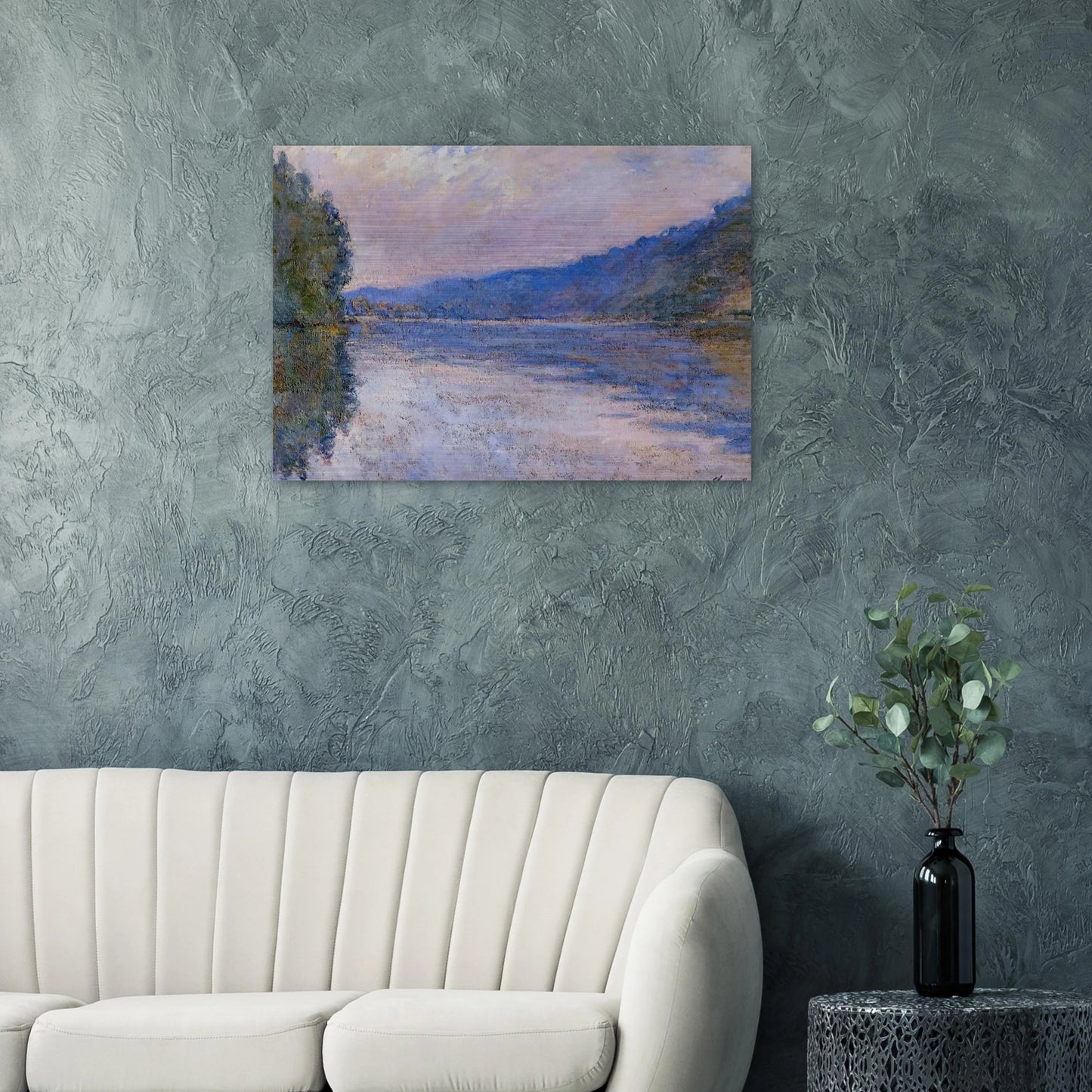 The Seine at Port-Villez - claude monet Brushed Aluminum Print - 70x100 cm / 28x40 inches | claude monet Aluminum Print | claude monet Prints