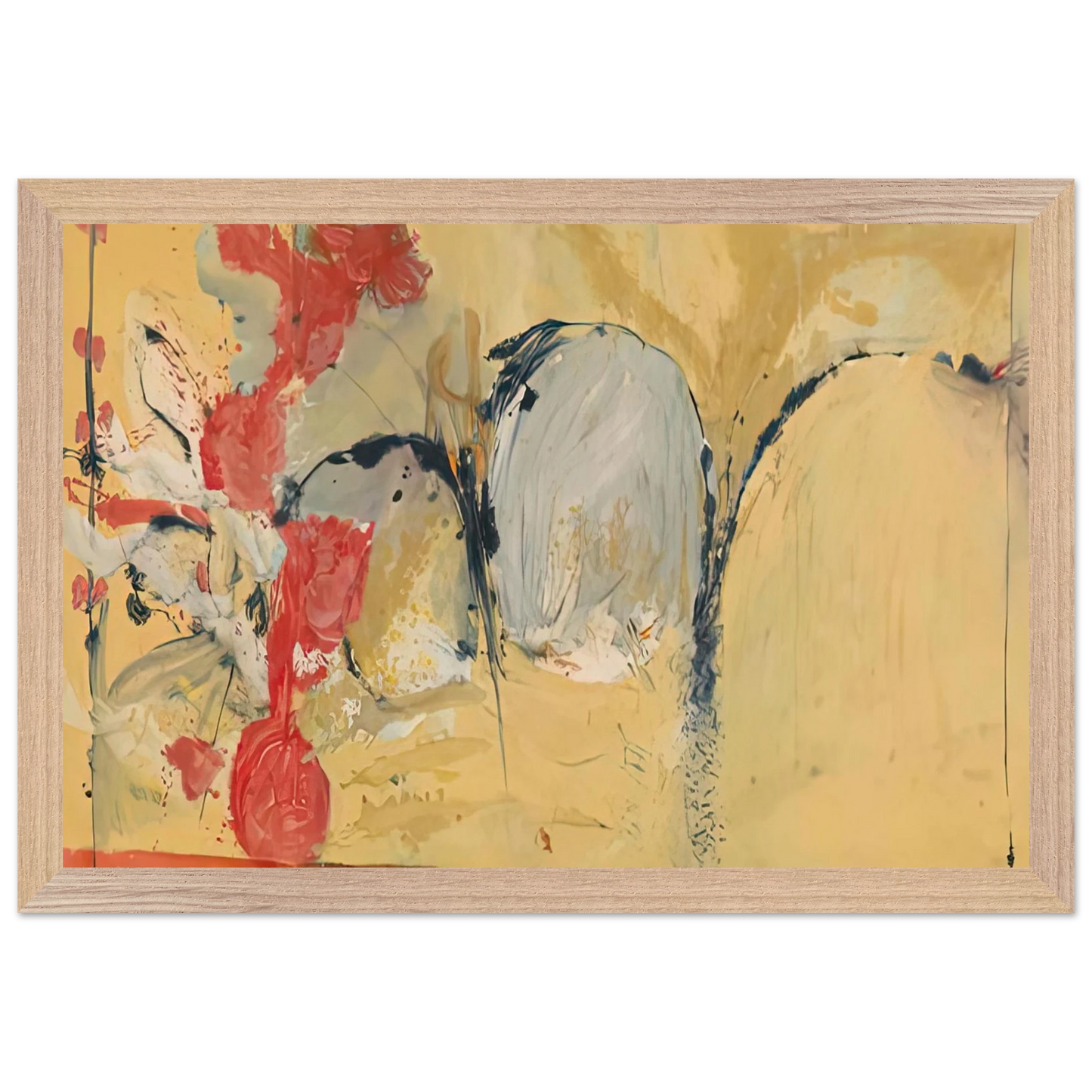Helen Frankenthaler - Large Abstract Still Life, 1951- Wall Art - 30x40 cm / 12x16 inches - Premium Wooden Framed Poster With Fine Art Paper - Wood frame