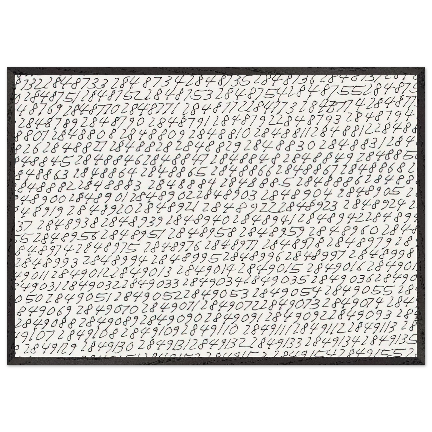 19651 - Detail - Conceptual Art - Roman Opalka 70x100 cm / 28x40 inches Framed Art Print – Black Wooden Frame