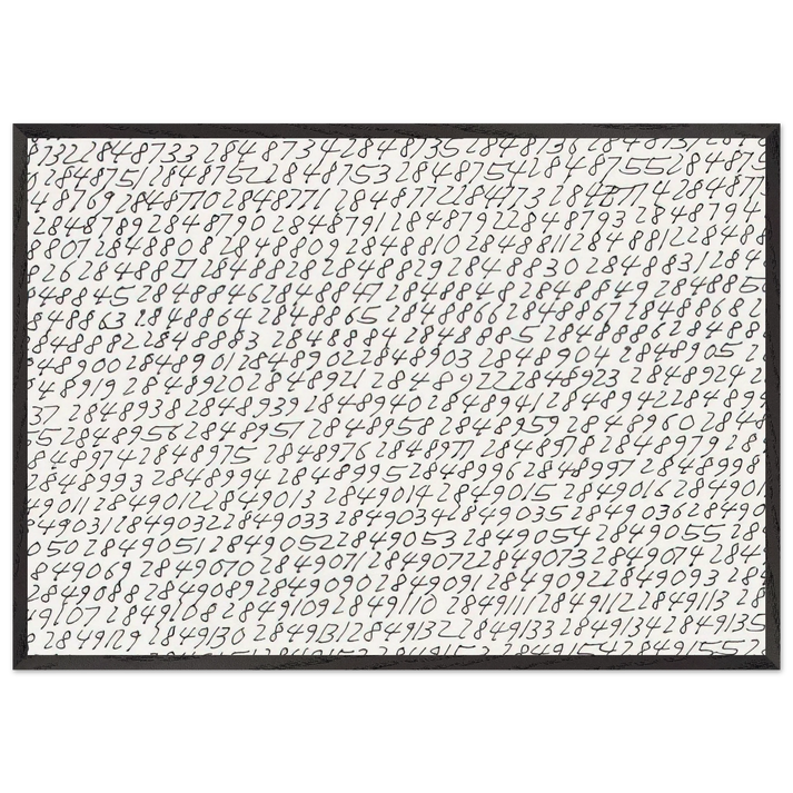 19651 - Detail - Conceptual Art - Roman Opalka 70x100 cm / 28x40 inches Framed Art Print – Black Wooden Frame