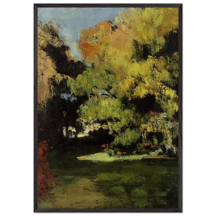 Clearing - Paul Cezanne 70x100 cm / 28x40 inches Framed Art Print – Black Wooden Frame