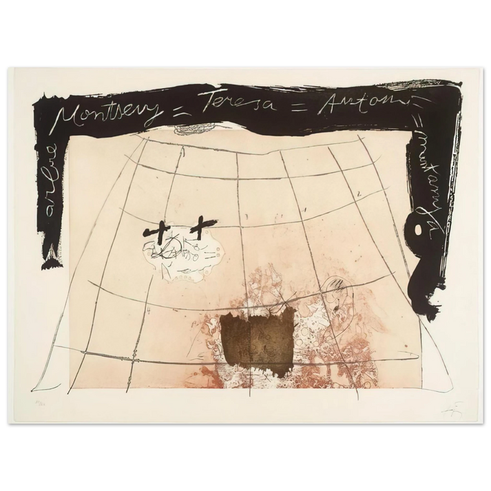 Antoni Tapies - CARTOGRAPHY 1976 75x100 cm / 30x40inches Fine Art Poster