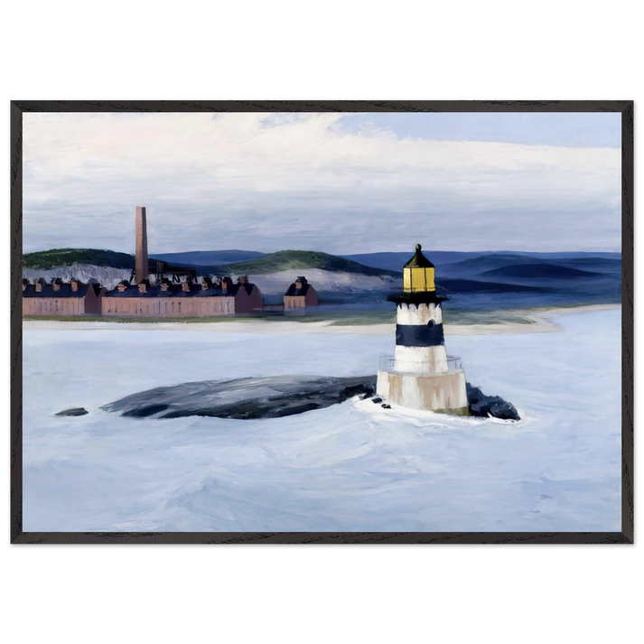 Five AM - Edward Hopper 70x100 cm / 28x40 inches Framed Art Print – Black Wooden Frame