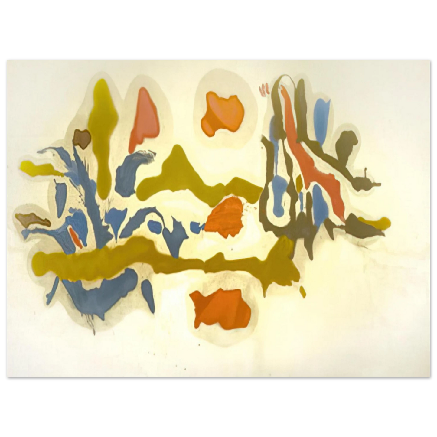 Helen Frankenthaler - Seascape with Dunes - 1962 Wall art - 20x25 cm / 8x10 inches - Premium Wooden Framed Poster With Fine Art Paper - Wood frame