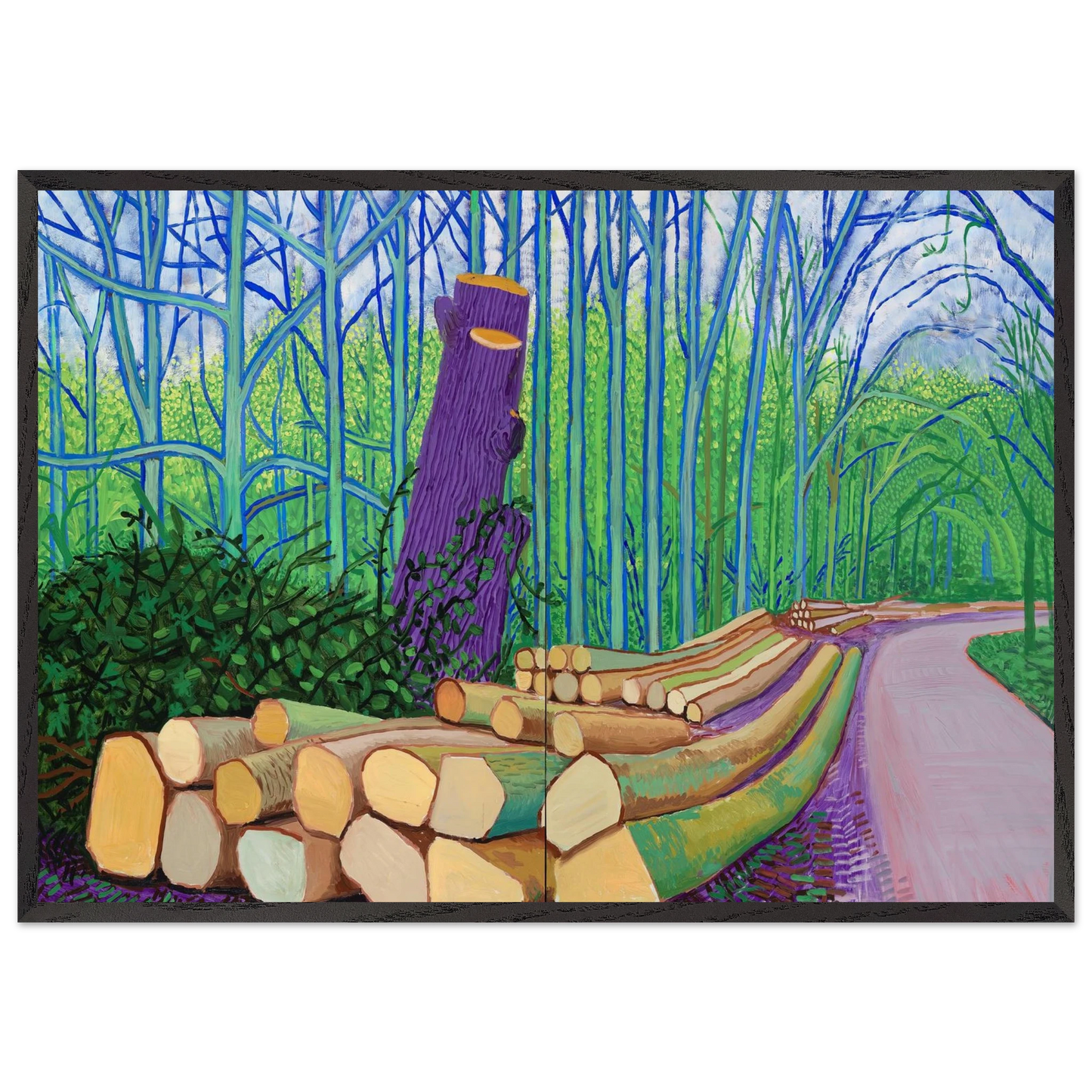 David Hockney N10 - David Hockney 70x100 cm / 28x40 inches Framed Art Print – Black Wooden Frame | David Hockney Art | Artwork by David Hockney