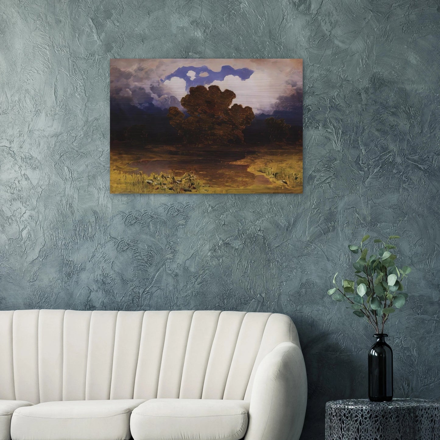 Forest Lake. Cloud - Arkhyp Kuindzhi Brushed Aluminum Print - 70x100 cm / 28x40 inches | Arkhyp Kuindzhi Aluminum Print | Arkhyp Kuindzhi Prints