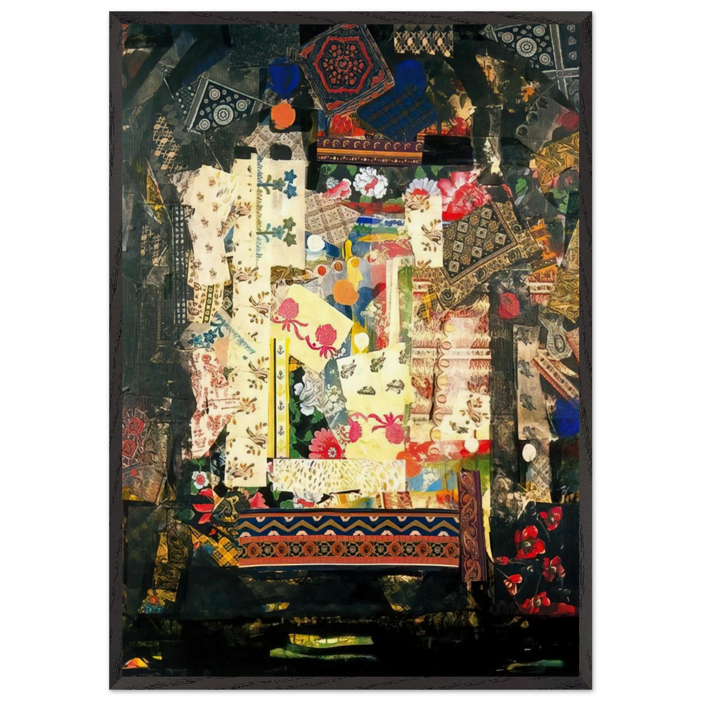 Window on Montana - PD Pattern and Decoration - Miriam Schapiro 70x100 cm / 28x40 inches Framed Art Print – Black Wooden Frame