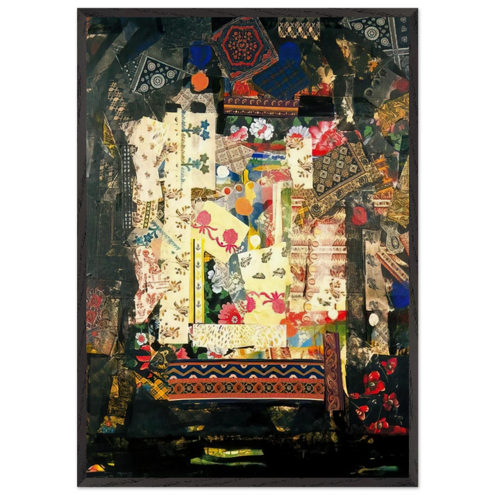 Window on Montana - PD Pattern and Decoration - Miriam Schapiro 70x100 cm / 28x40 inches Framed Art Print – Black Wooden Frame