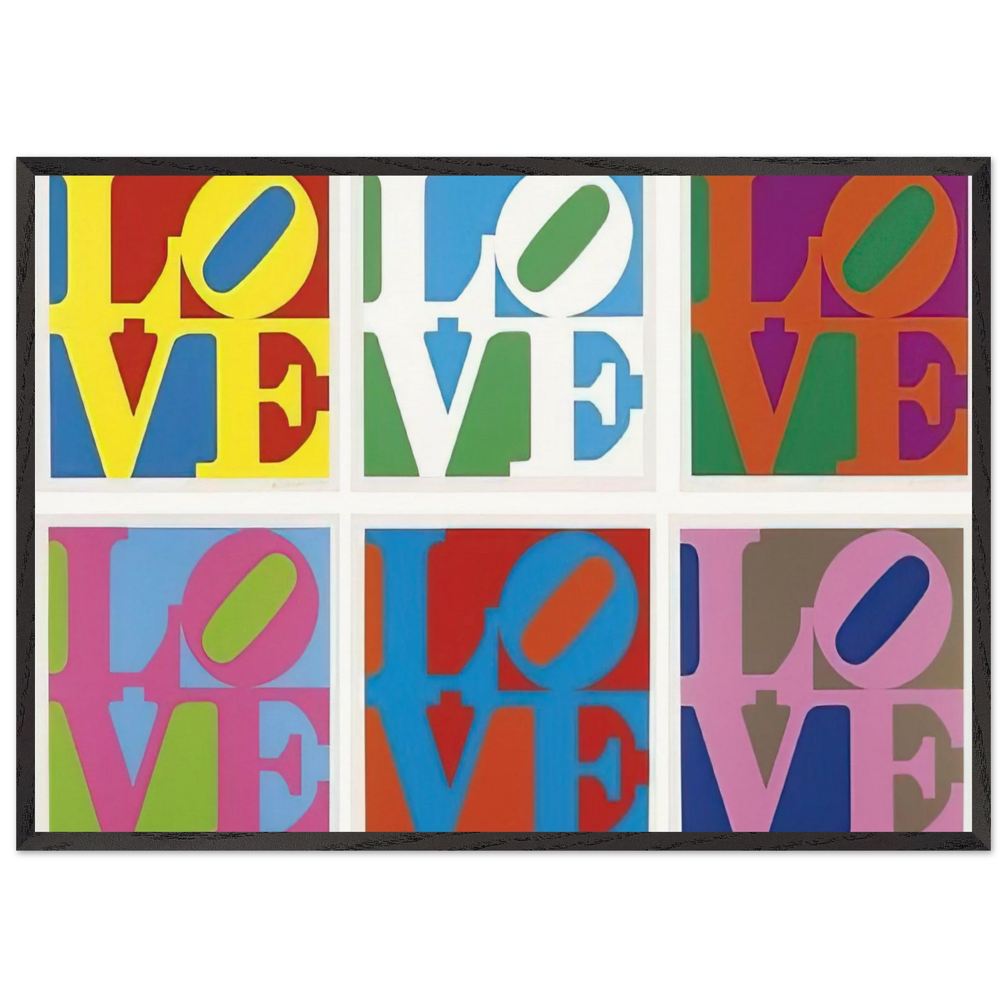 The Garden of Love - Robert Indiana Framed Art Print – Black Wooden Frame - Default Title - -Framed Art Print