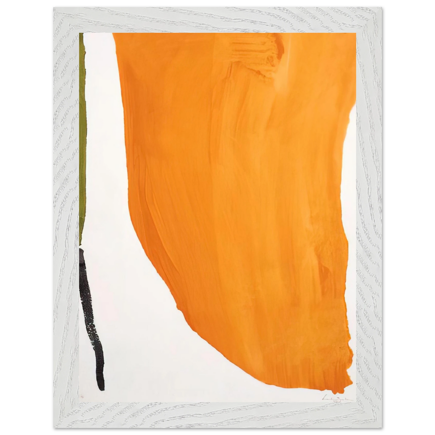 Helen Frankenthaler - Orange Downpour - 1970 Wall art - 40x50 cm / 16x20 inches - Premium Wooden Framed Poster With Fine Art Paper - White frame