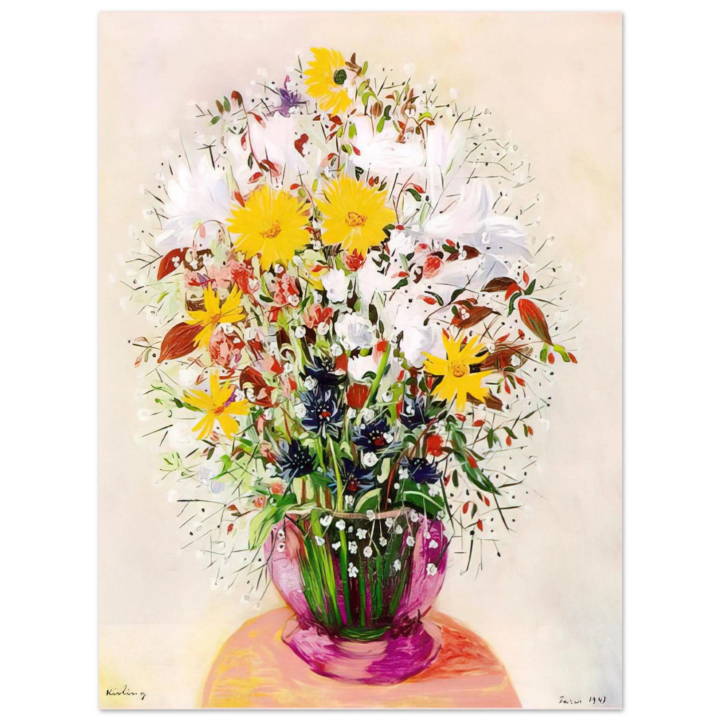 Moise Kisling - BOUQUET OF FLOWERS Fine Art Poster - Default Title