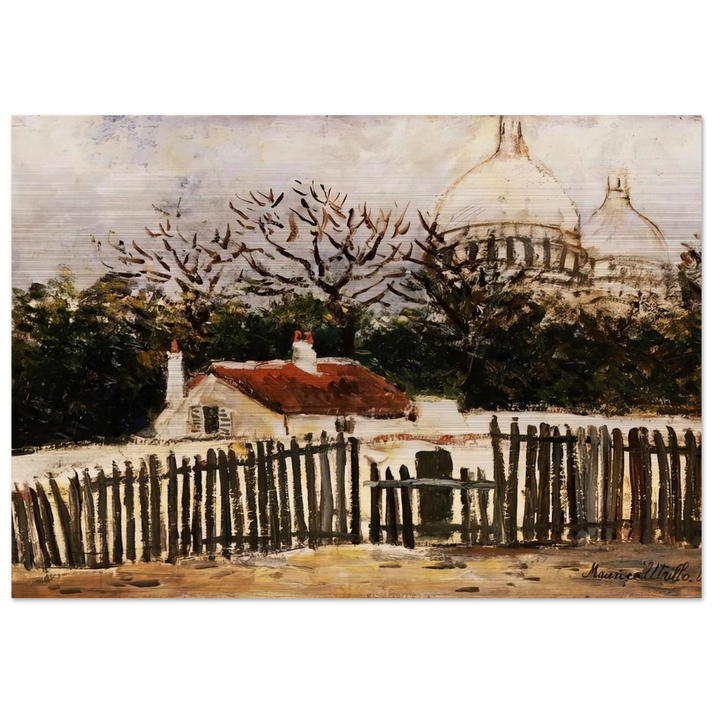 SACRE COEUR 2 - Maurice Utrillo Brushed Aluminum Print - 70x100 cm / 28x40 inches | Maurice Utrillo Aluminum Print | Maurice Utrillo Prints