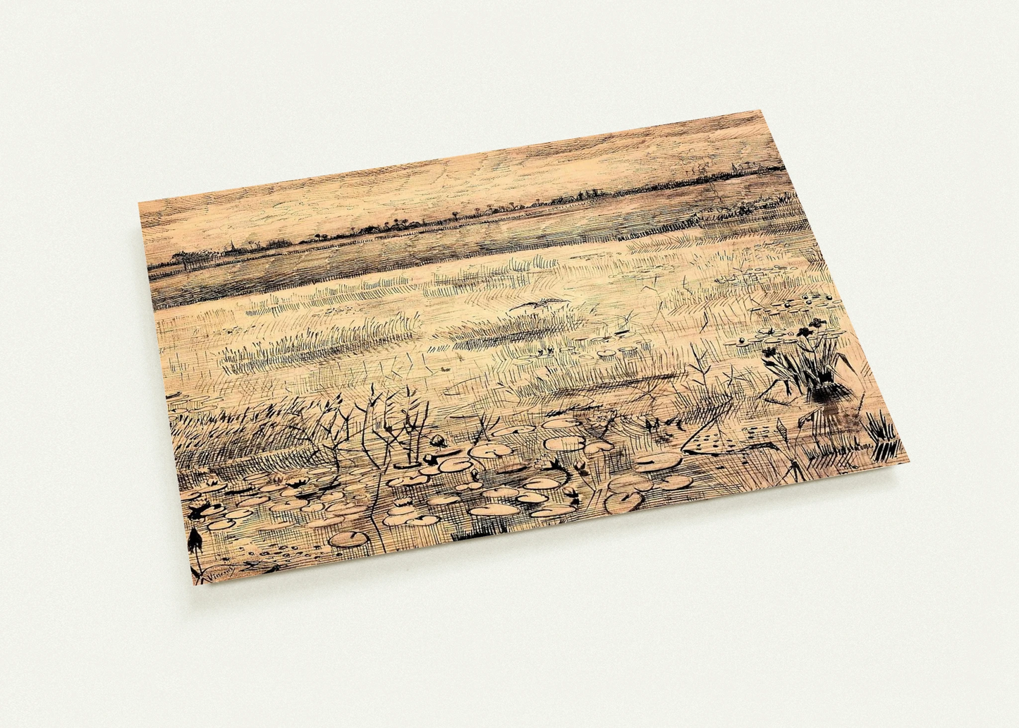 Marsh with Water Lillies By Vincent van Gogh Pack of 10 Post Cards | Vincent van Gogh Post Cards | A6 (10.5 x 14.8 cm) - 4.1 x 5.8 inches