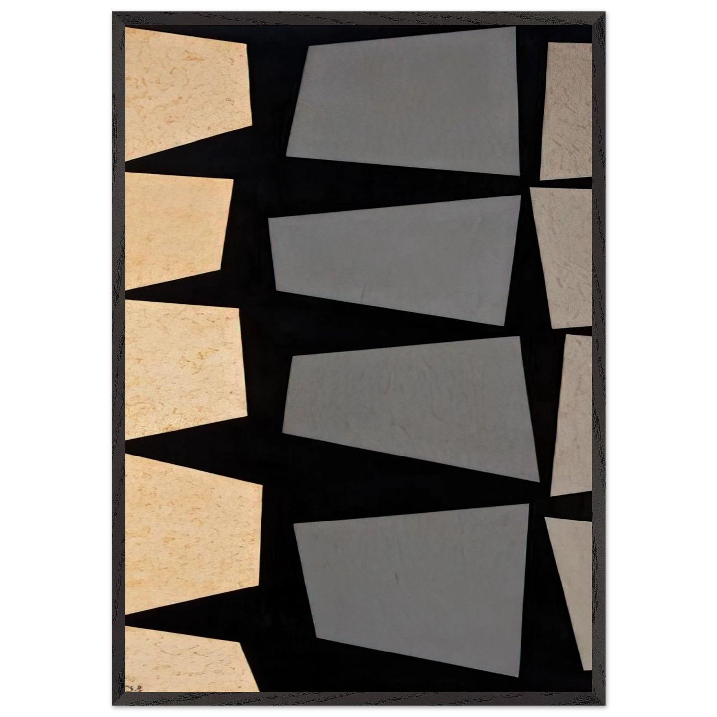 Untitled - 1958 N4 - Karl Benjamin Framed Art Print – Black Wooden Frame - Default Title - -Framed Art Print