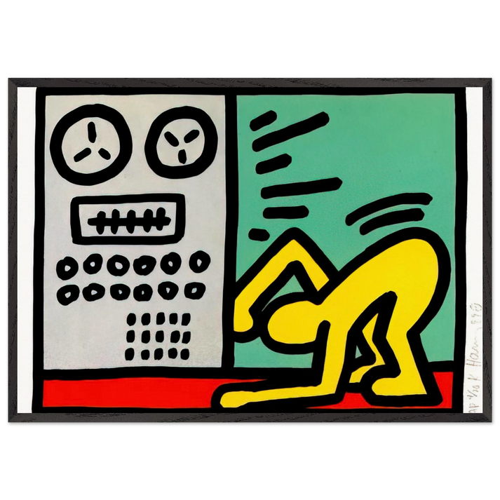 POP SHOP III 1989 N2 - Keith Haring 70x100 cm / 28x40 inches Framed Art Print – Black Wooden Frame | Keith Haring Art For Sale