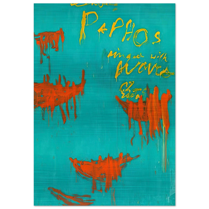 Leaving Paphos Ringed With Waves III - Cy Twombly Brushed Aluminum Print - 70x100 cm / 28x40 inches | Cy Twombly Aluminum Print | Cy Twombly Prints