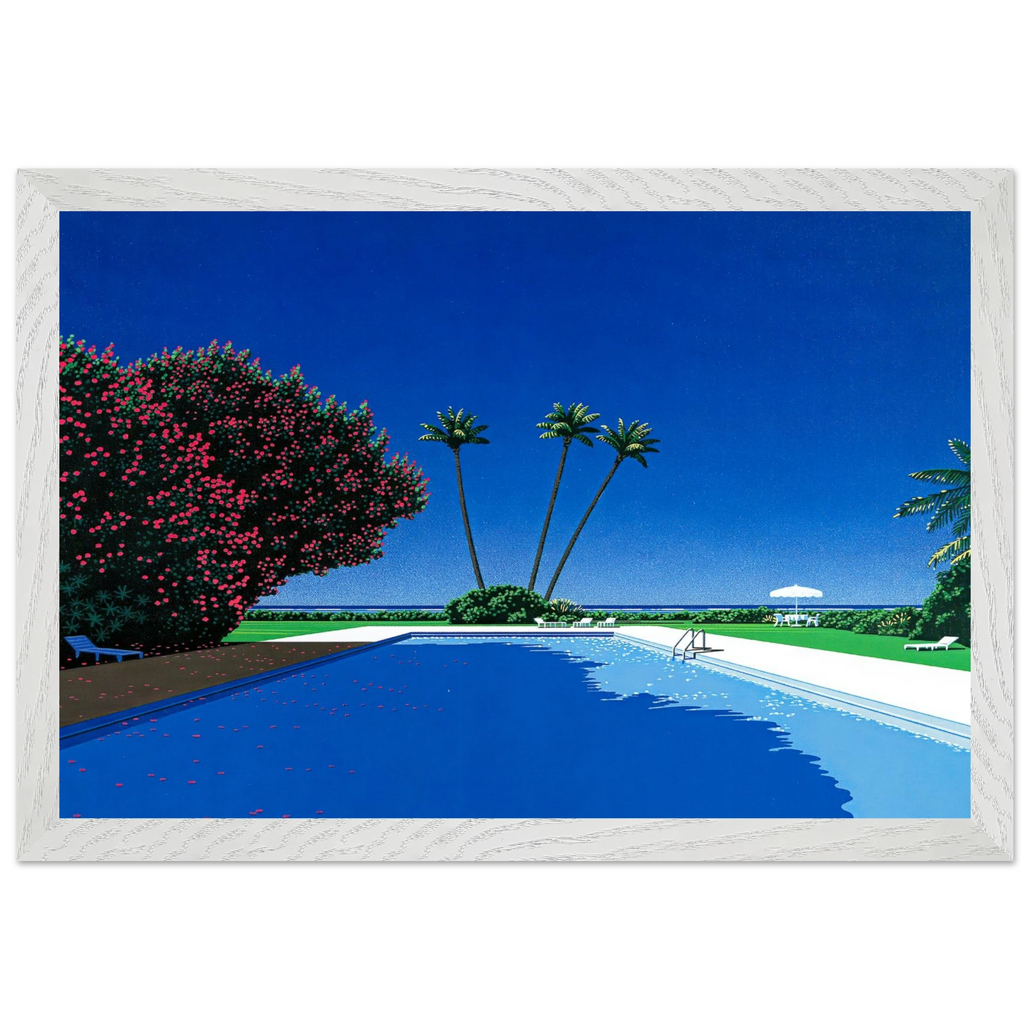 Hiroshi Nagai - Time Goes By Wall Art - 60x80 cm / 24x32 inches - Premium Wooden Framed Poster With Fine Art Paper - Wood frame