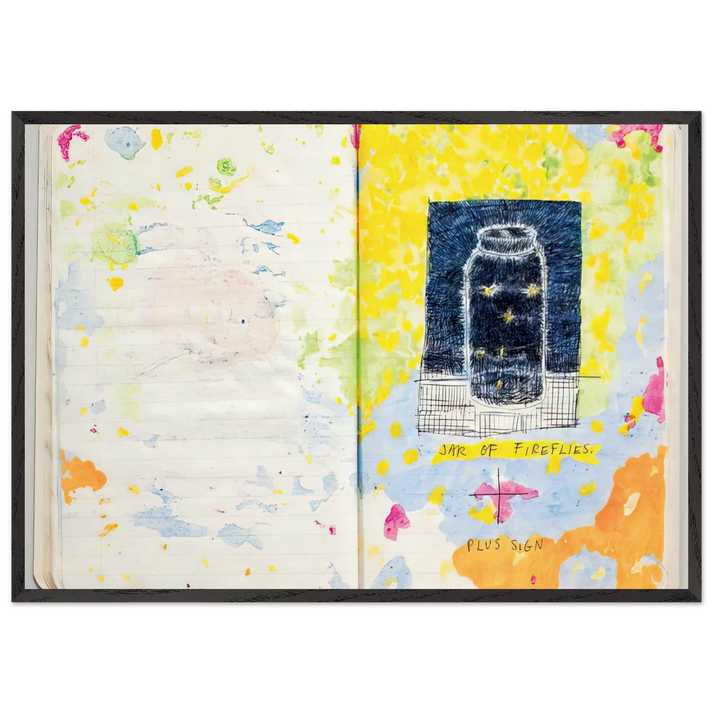 Untitled Composition notebook detail - 1977 - Paul Thek 70x100 cm / 28x40 inches Framed Art Print – Black Wooden Frame