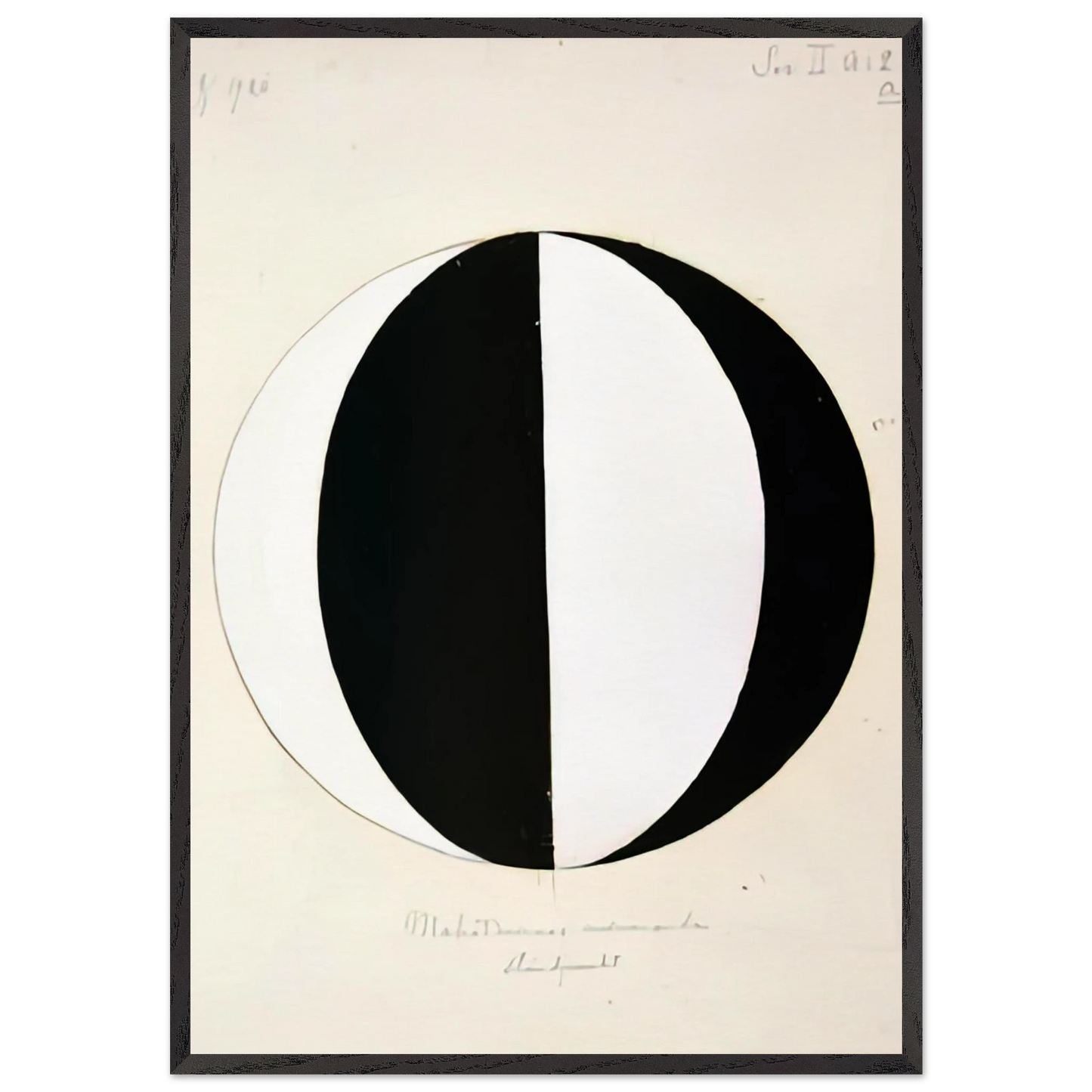 THE MAHATMAS PRESENT STANDING POINT SERIES II NO 2A 1920 - Hilma af Klint Framed Art Print – Black Wooden Frame - Default Title - -Framed Art Print