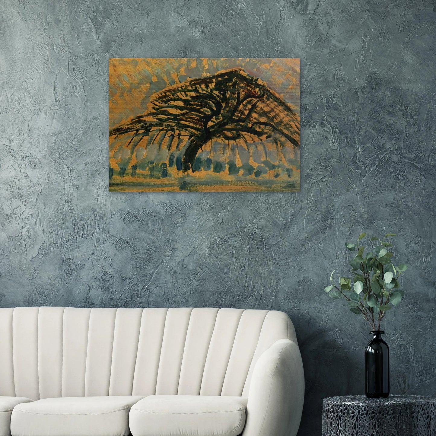 Study for Blue Apple Tree Series - Piet Mondrian Brushed Aluminum Print - 70x100 cm / 28x40 inches | Piet Mondrian Aluminum Print | Piet Mondrian Prints