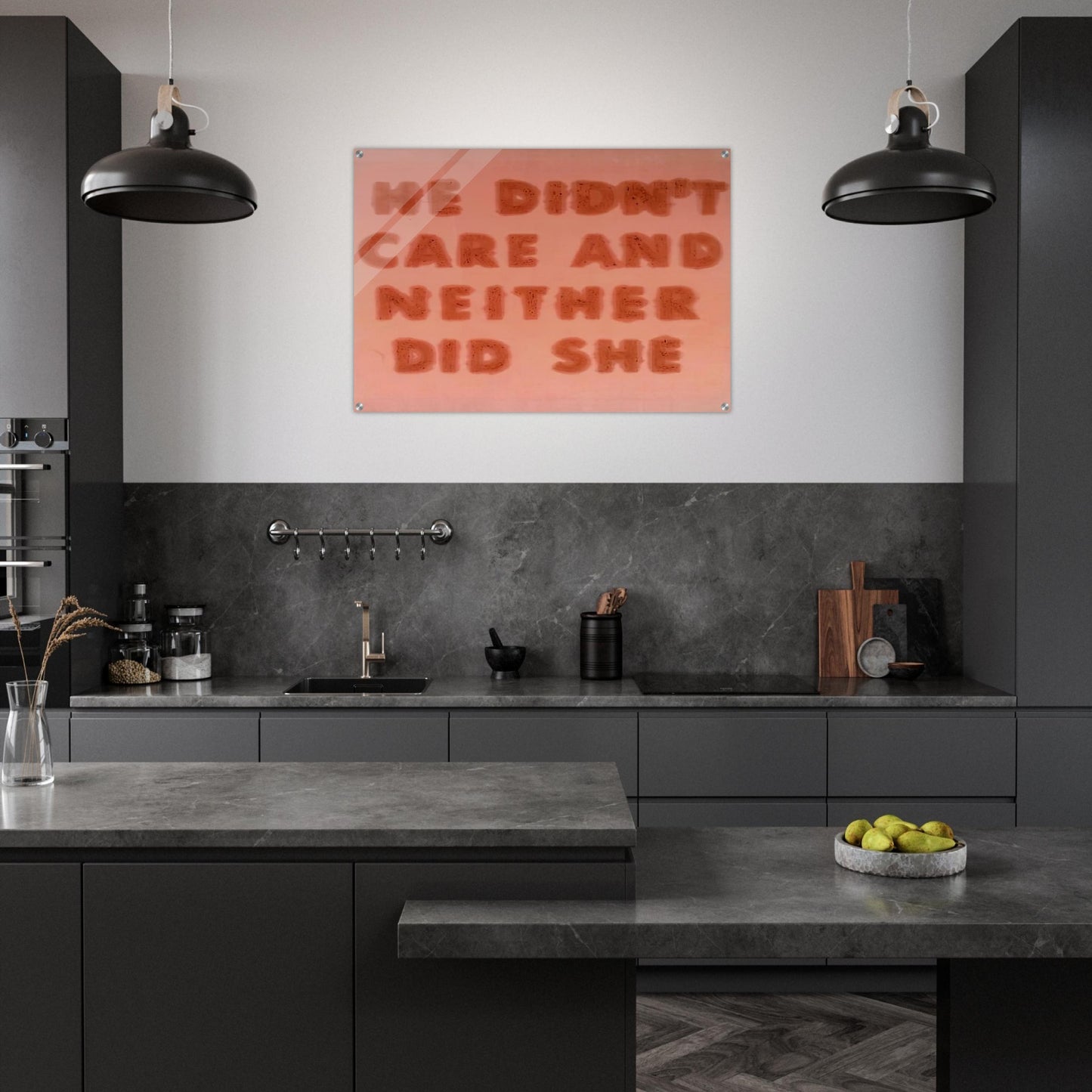 HE DIDN T CARE AND NEITHER DID SHE 1974 - Edward Ruscha Acrylic Print - 70x100 cm / 28x40″ inches