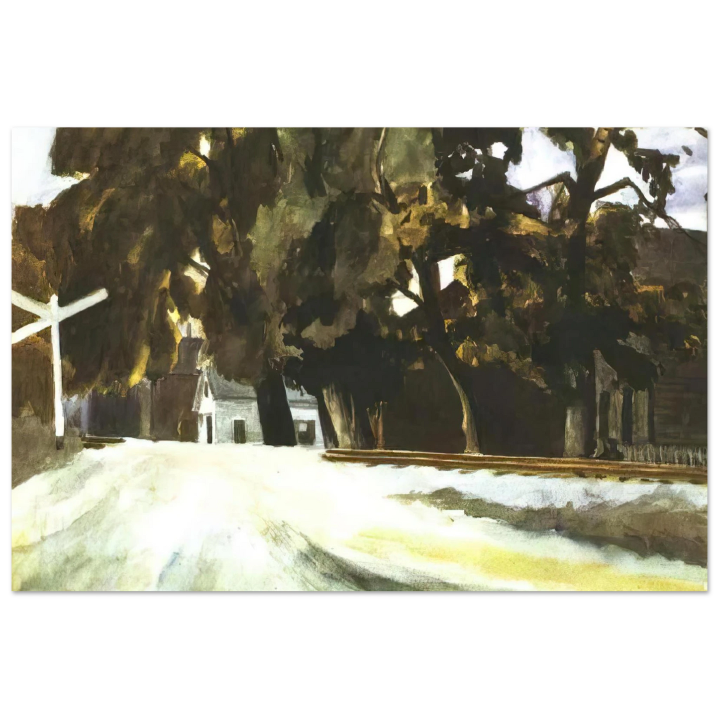 Edward Hopper - Railroad Crossing Fine Art Poster - 75x100 cm / 30x40 inches