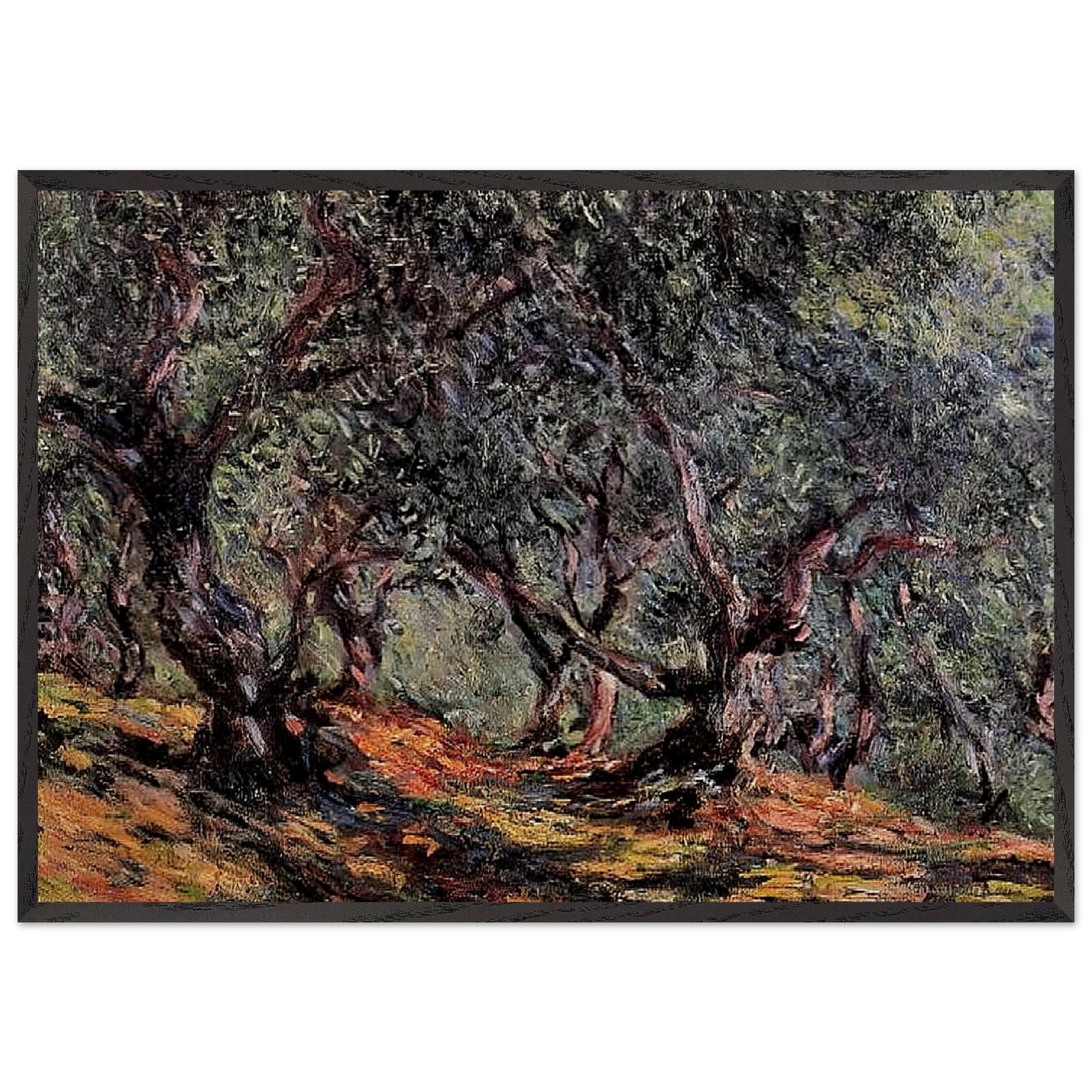 Olive Trees in Bordigher - claude monet Framed Art Print – Black Wooden Frame - Default Title - -Framed Art Print
