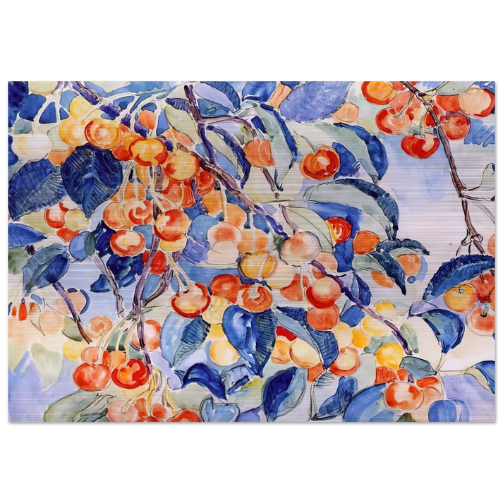 CHERRIES - Theo van Rysselberghe Brushed Aluminum Print - 70x100 cm / 28x40 inches | Theo van Rysselberghe Aluminum Print | Theo van Rysselberghe Prints