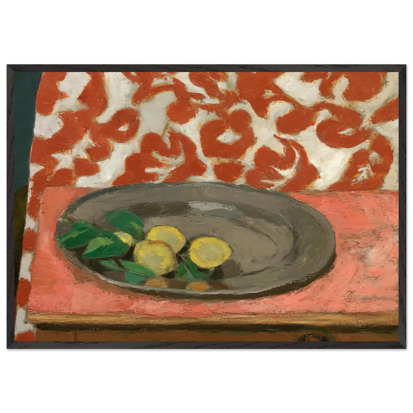 LEMONS ON A PEWTER PLATE 1929 - Henri Matisse 70x100 cm / 28x40 inches Framed Art Print – Black Wooden Frame