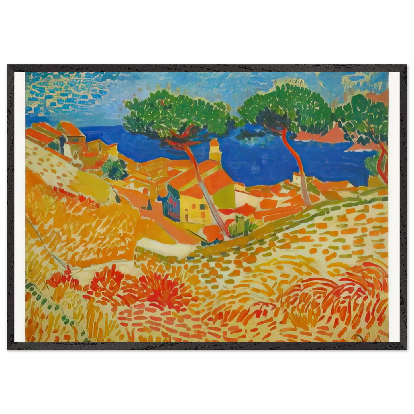 VIEW OF COLLIOURE 1905 - Andre Derain Framed Art Print – Black Wooden Frame - Default Title - -Framed Art Print