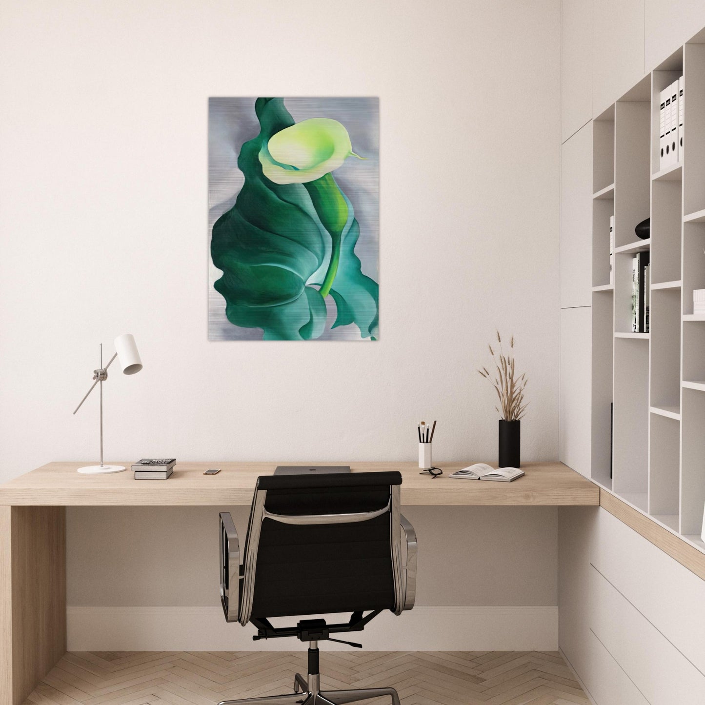 Calla Lily Lily-Yellow No. 2 - Georgia O'Keeffe Brushed Aluminum Print - 70x100 cm / 28x40 inches | Georgia O'Keeffe Aluminum Print | Georgia O'Keeffe Prints