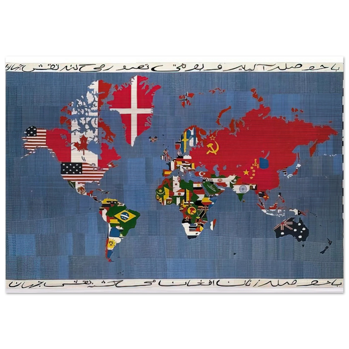 MAPPA 1978 - Alighiero Boetti Brushed Aluminum Print - 70x100 cm / 28x40 inches | Alighiero Boetti Aluminum Print | Alighiero Boetti Prints