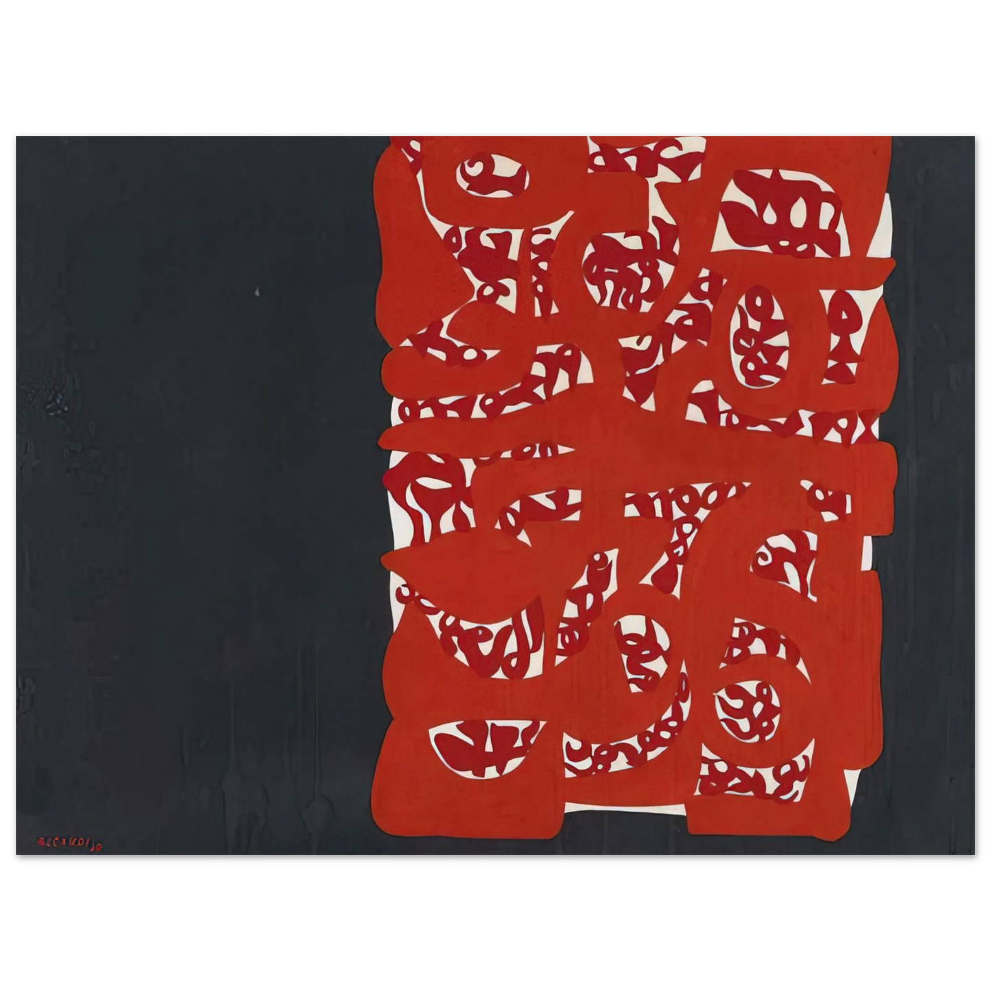 Carla Accardi - Rettangolo rosso - 1960 Fine Art Poster - Default Title