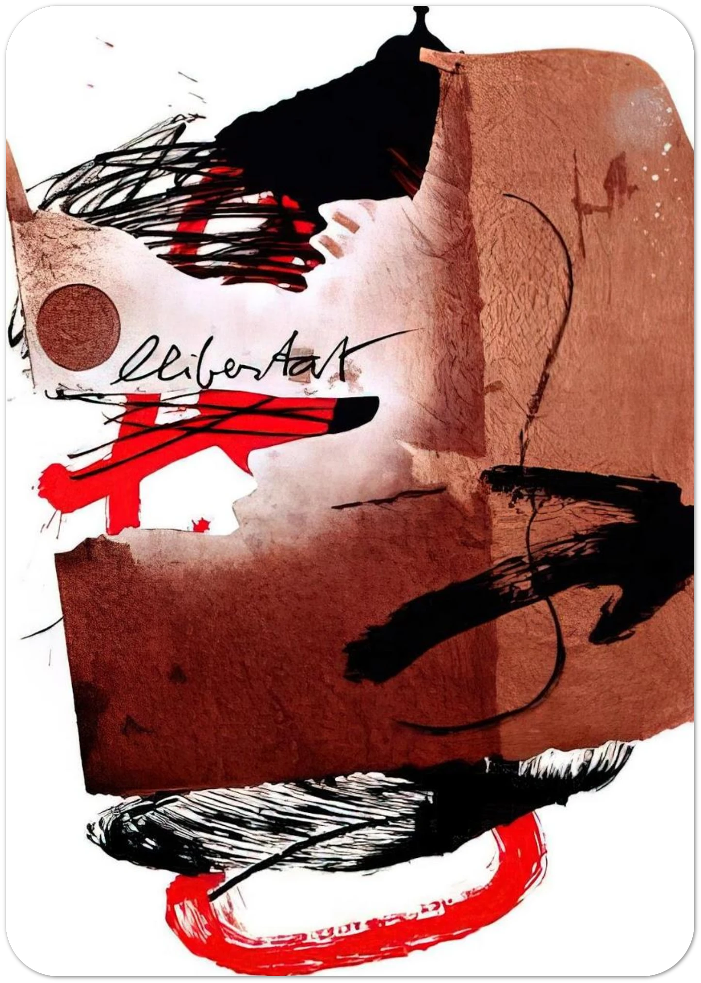 LLIBERTAT 1988 By Antoni Tapies Pack of 10 Post Cards | Antoni Tapies Post Cards | A6 (10.5 x 14.8 cm) - 4.1 x 5.8 inches