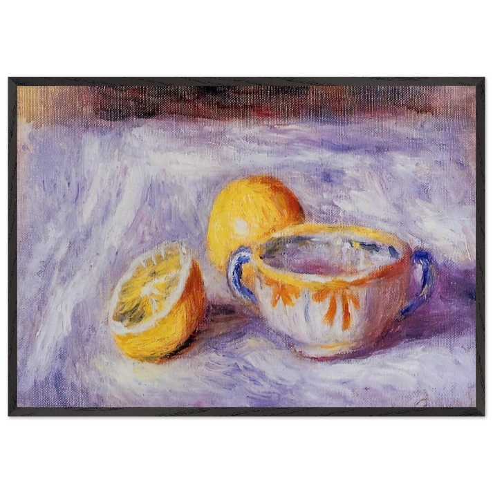 Still life with lemons N2 - Pierre-Auguste Renoir 70x100 cm / 28x40 inches Framed Art Print – Black Wooden Frame