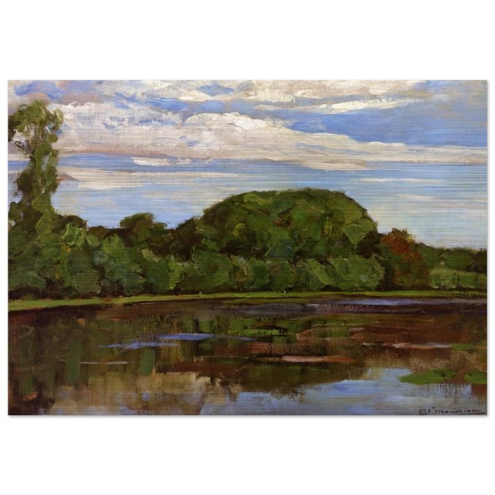 Geinrust Farm with Isolated Tree - Piet Mondrian Brushed Aluminum Print - 70x100 cm / 28x40 inches | Piet Mondrian Aluminum Print | Piet Mondrian Prints