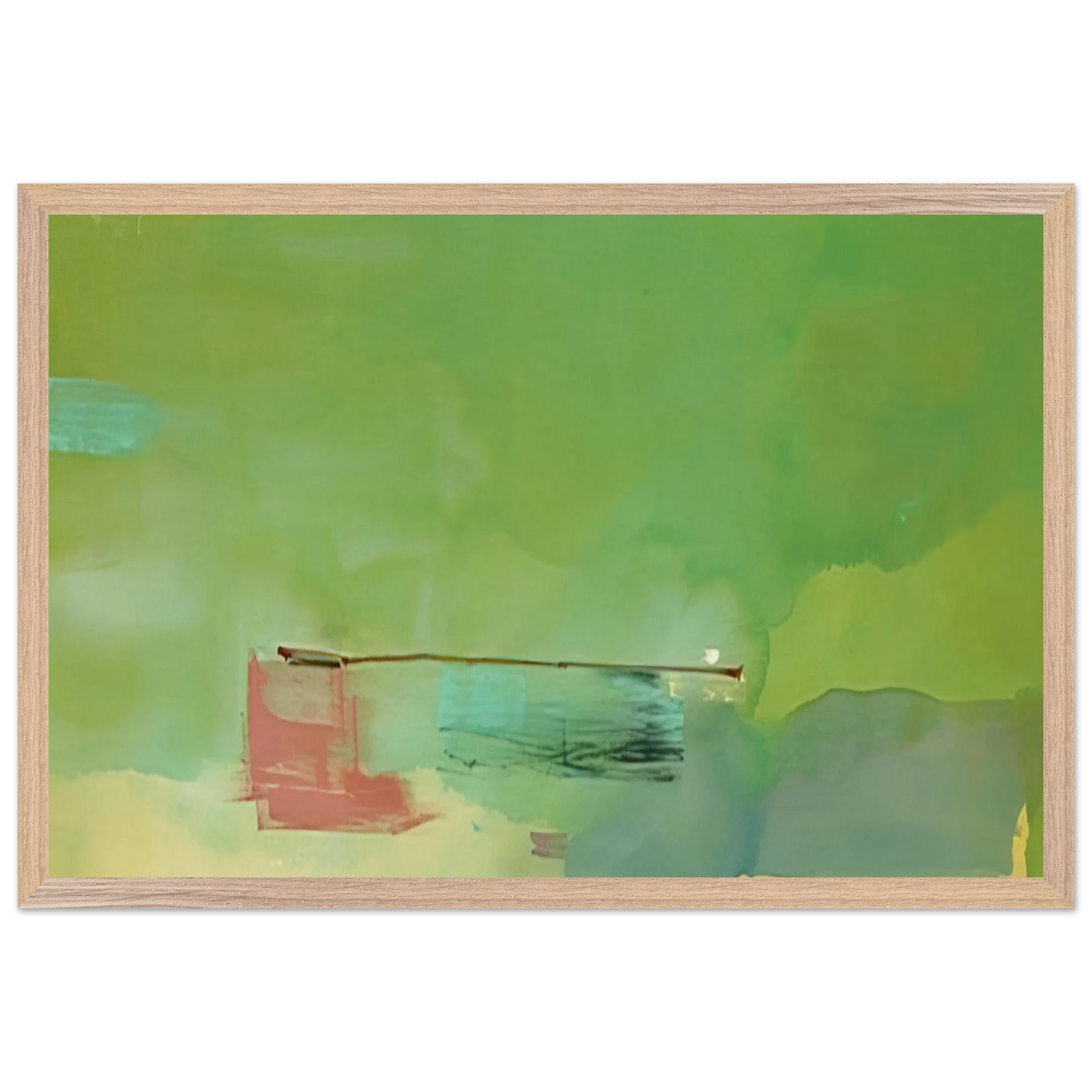 Helen Frankenthaler - Springscape - 1975 Wall art - 30x45 cm / 12x18 inches - Premium Wooden Framed Poster With Fine Art Paper - Black frame