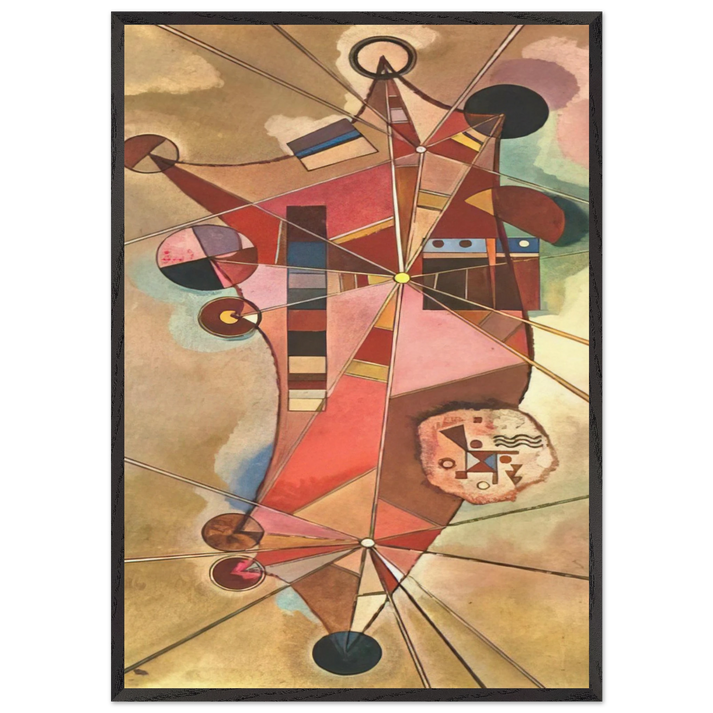 FIXED POINTS - Wassily Kandinsky 70x100 cm / 28x40 inches Framed Art Print – Black Wooden Frame