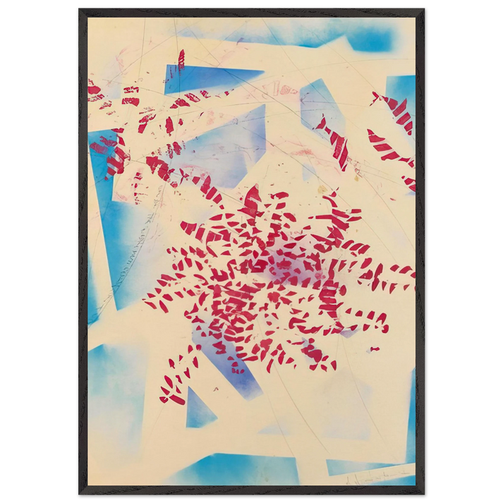 UNO DEI TRE QUADRI MUTI SENZA SCRITTURA 1988 - Alighiero Boetti 70x100 cm / 28x40 inches Framed Art Print – Black Wooden Frame