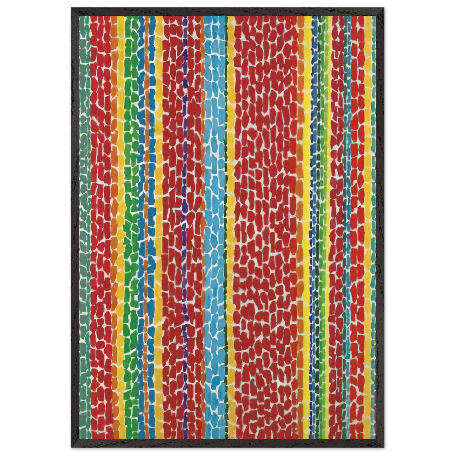 RED VIOLET NURSERY VIEWED FROM ABOVE 1970 - Alma Woodsey Thomas Framed Art Print – Black Wooden Frame - Default Title - -Framed Art Print