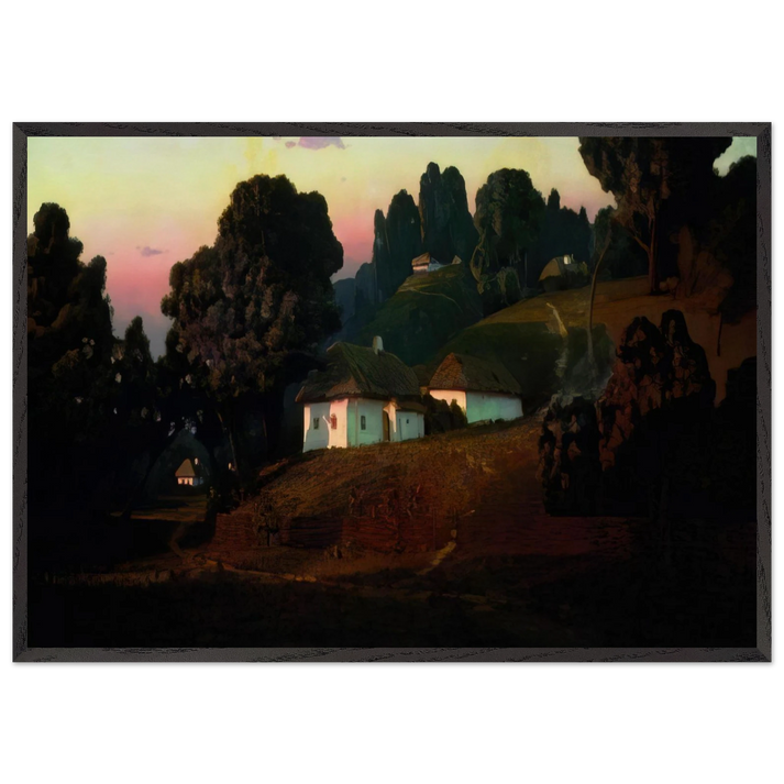 Evening in Ukraine - Arkhyp Kuindzhi 70x100 cm / 28x40 inches Framed Art Print – Black Wooden Frame
