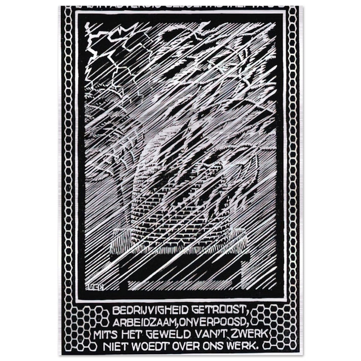 EMBLEMATA BEEHIVE - MC Escher Brushed Aluminum Print - 70x100 cm / 28x40 inches | MC Escher Aluminum Print | MC Escher Prints