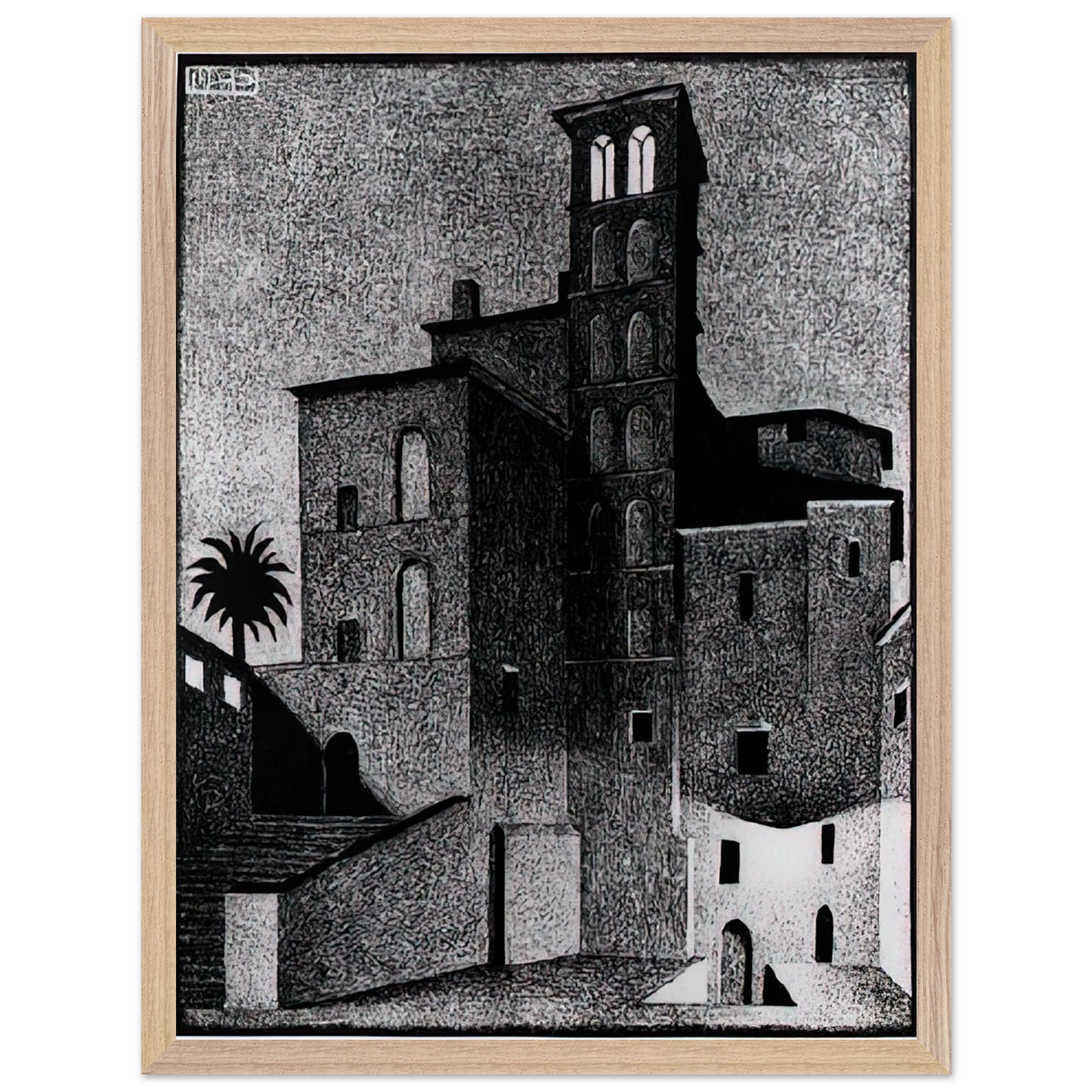 MC Escher - SS GIOVANNI ET PAOLO ROME MAY 1936 1936 Wall Art - 60x80 cm / 24x32 inches - Fine Art Poster - -